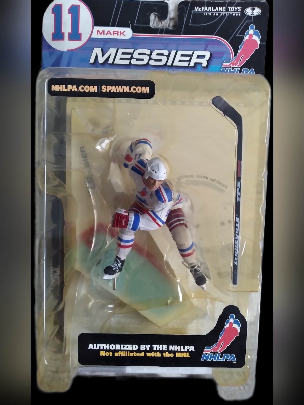 McFarlane Toys Mark Messier NHL Action Figure - White/Blue/Red